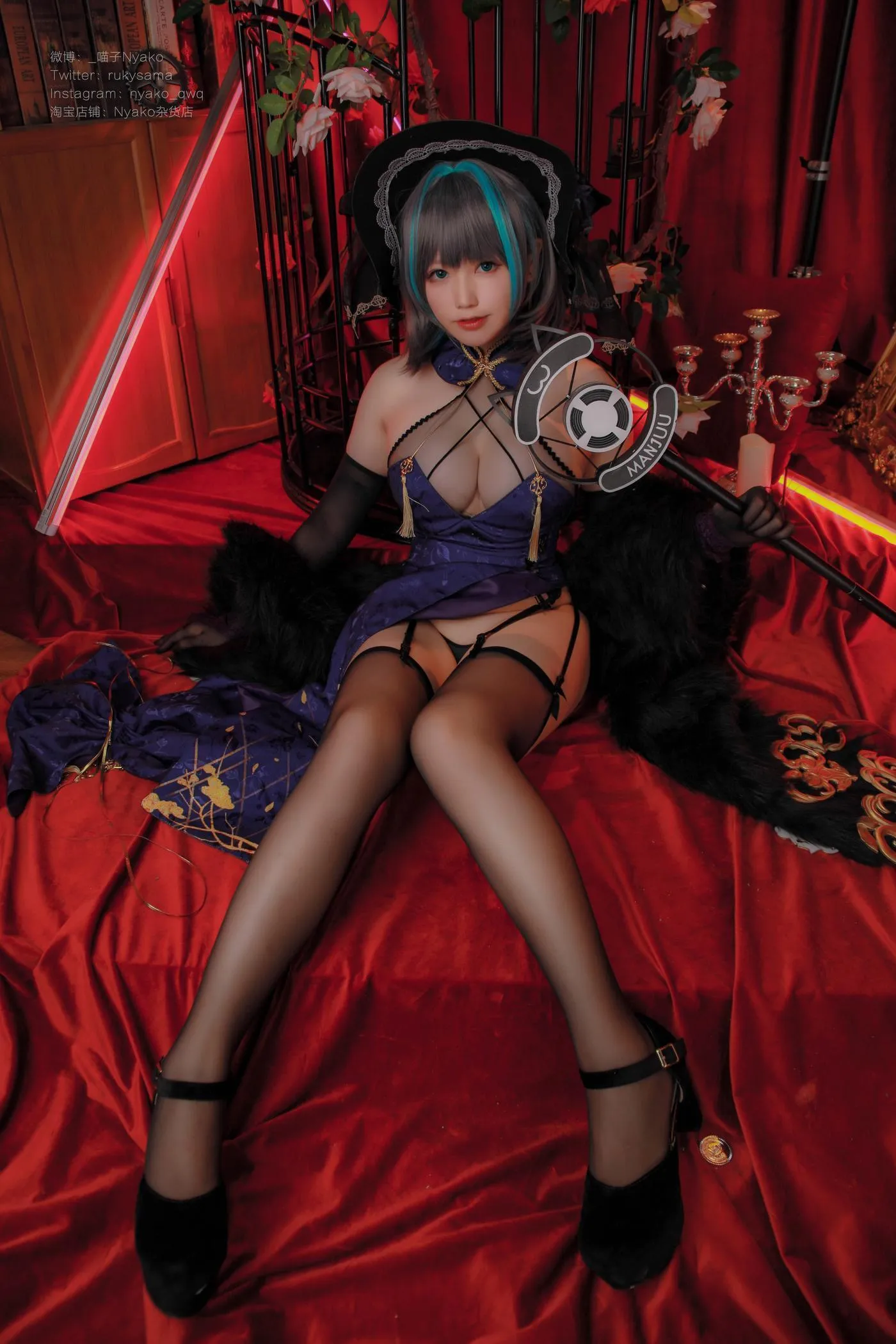 Nyako喵子 – NO.31 柴郡旗袍 [48P]插图3